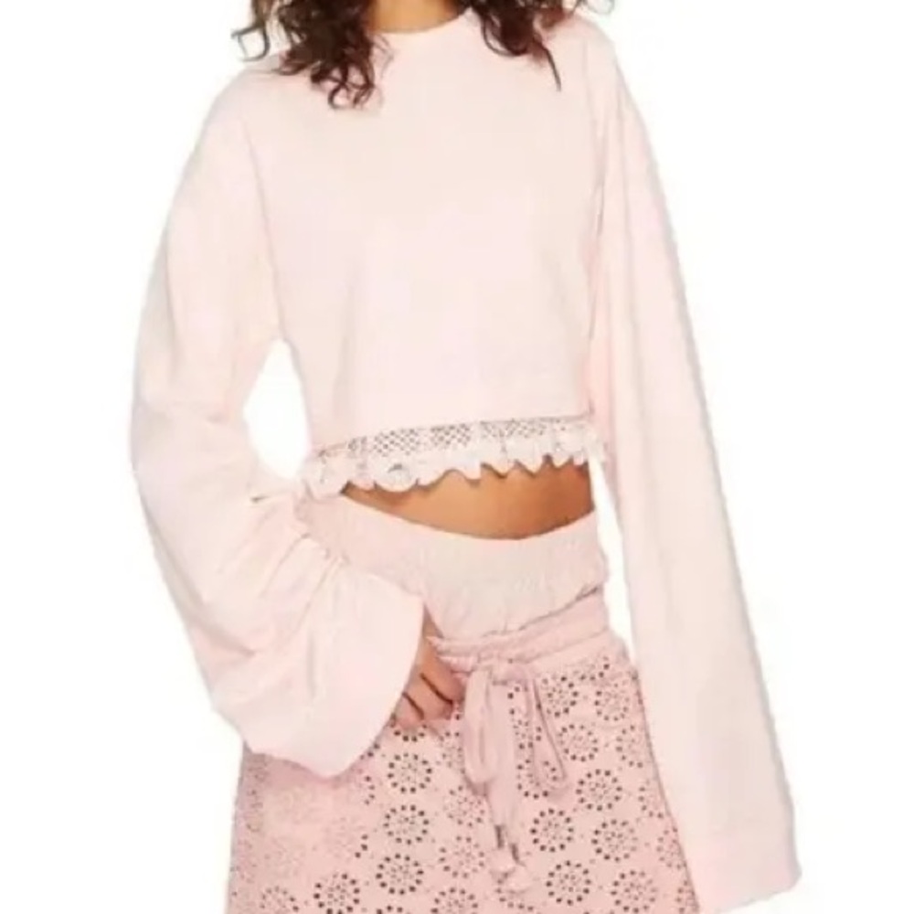 Puma Fenty by Rihanna lace trim cropped sweatshirt